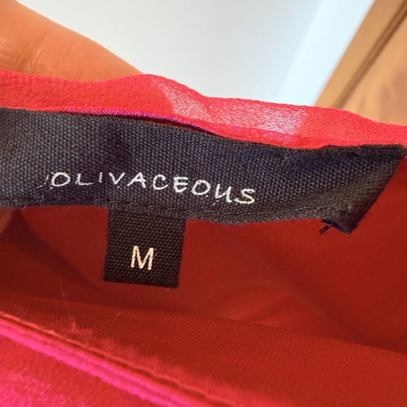 Olivaceous Silk Asymmetrical Summer Resort Dress Fuchsia size M Like New - Picture 5 of 8